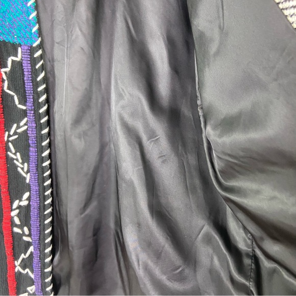 Crystal heavy knit embroidery Aztec boho art to wear open front cardigan jacket. - Picture 7 of 9